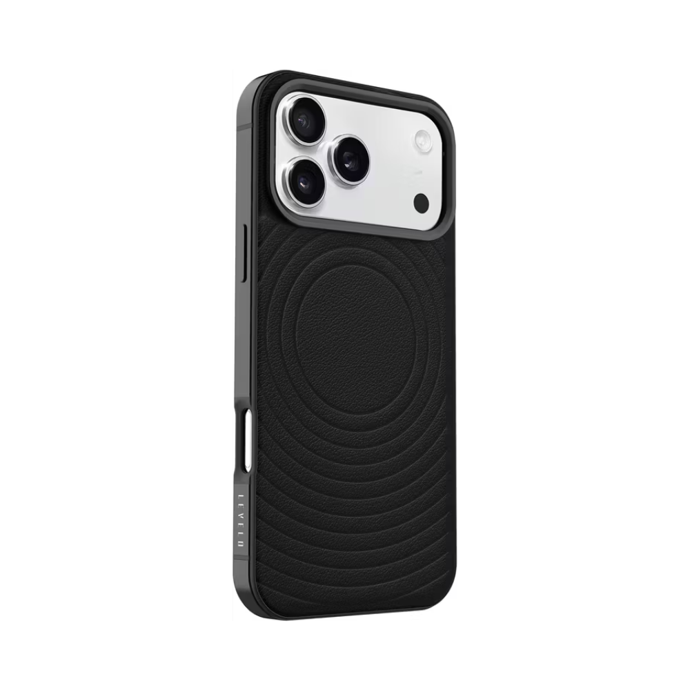 LEVELO Spirale PU Leather Hybrid Case for iPhone 17 Pro/Pro Max