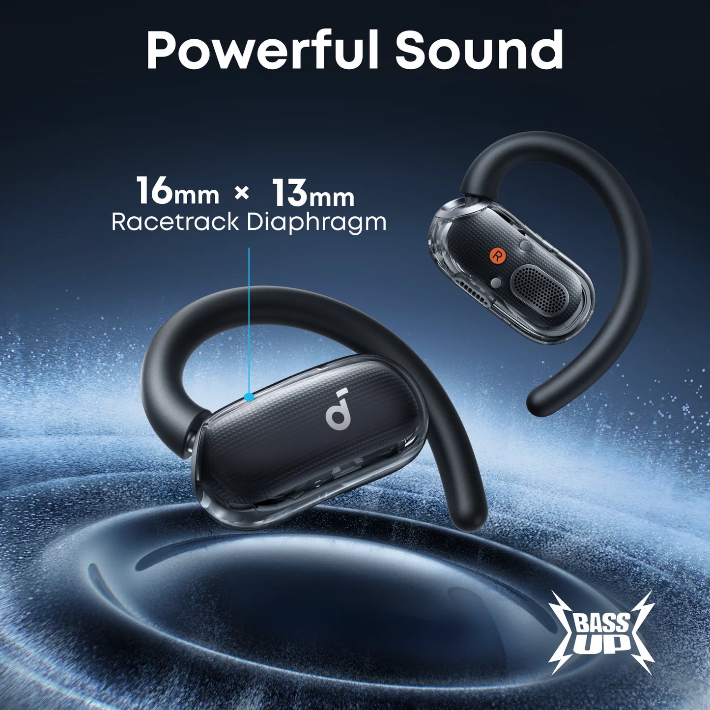 SOUNDCORE V40i Open-Ear Headphones, Comfortable Fit, Clear Sound, Lidless Case