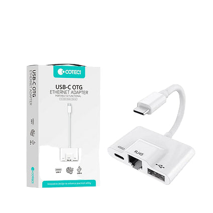COTECI 3 in 1 USB-C OTG Hub Adapter Converter Multifunction Type-C Ethernet