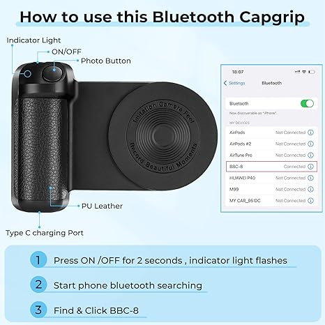 Magnetic Pickup Camera Handle Power Bank 3300MAH