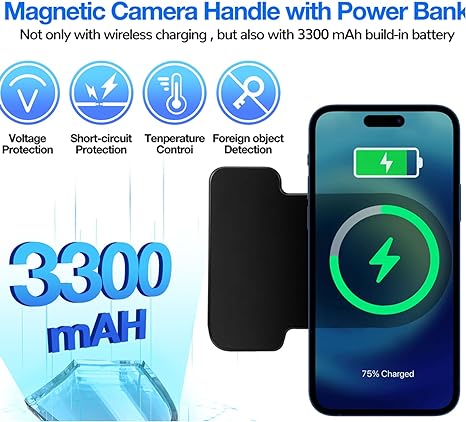 Magnetic Pickup Camera Handle Power Bank 3300MAH