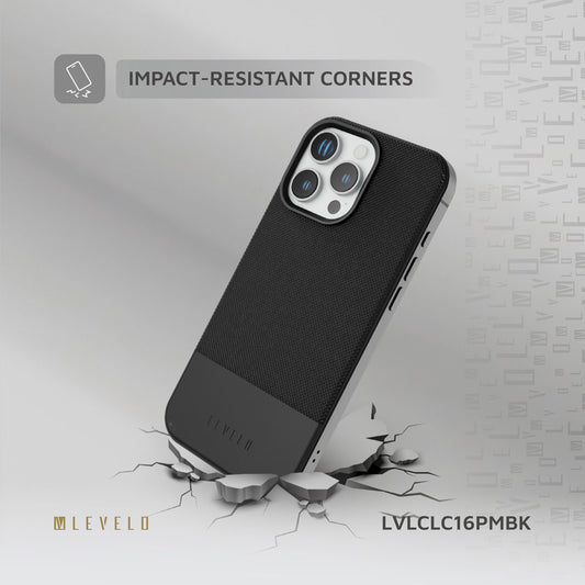 LEVELO Cuir Two Tone Leather Case For iPhone 17 Pro Max