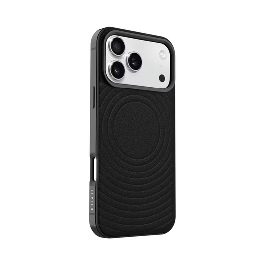LEVELO Spirale PU Leather Hybrid Case for iPhone 17 Pro/Pro Max