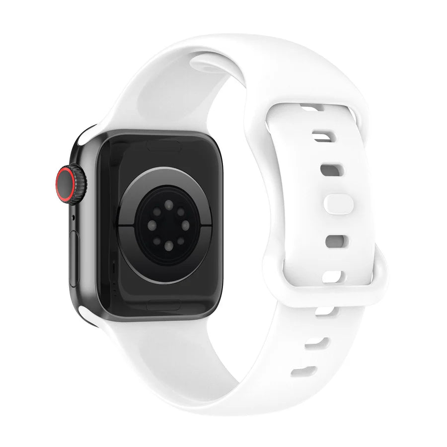 White Silicone Apple Watch Strap