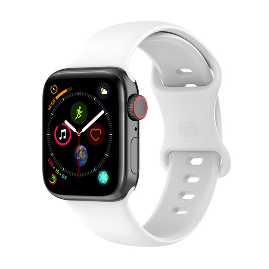 White Silicone Apple Watch Strap