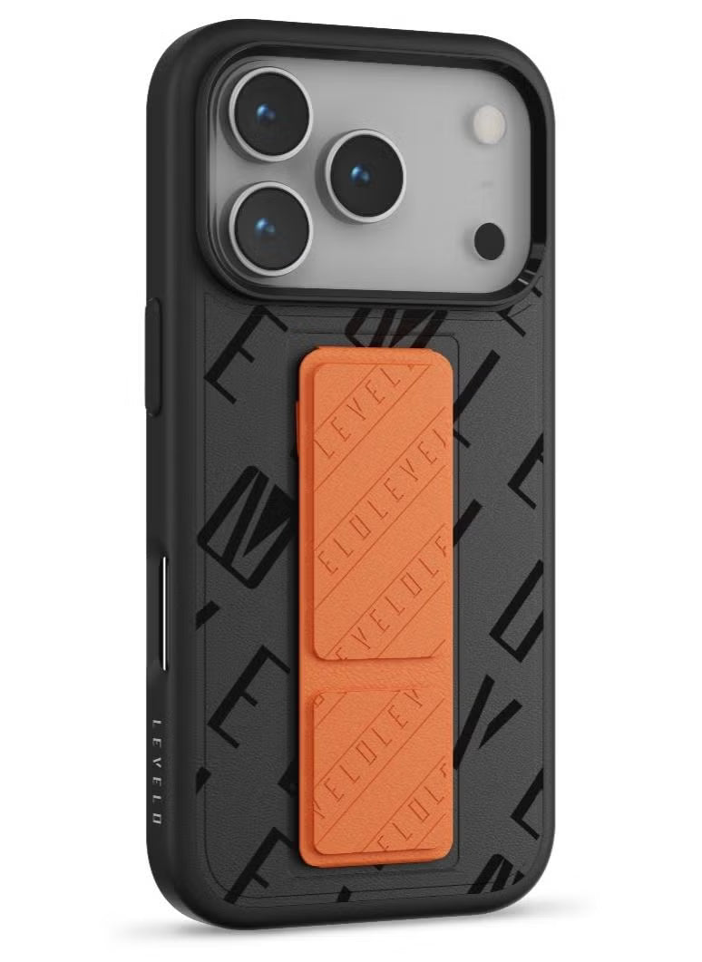 LEVELO iPhone 17 Pro Max MagSafe Case Morphix PU Leather With Sleek Strap For Firm Hold