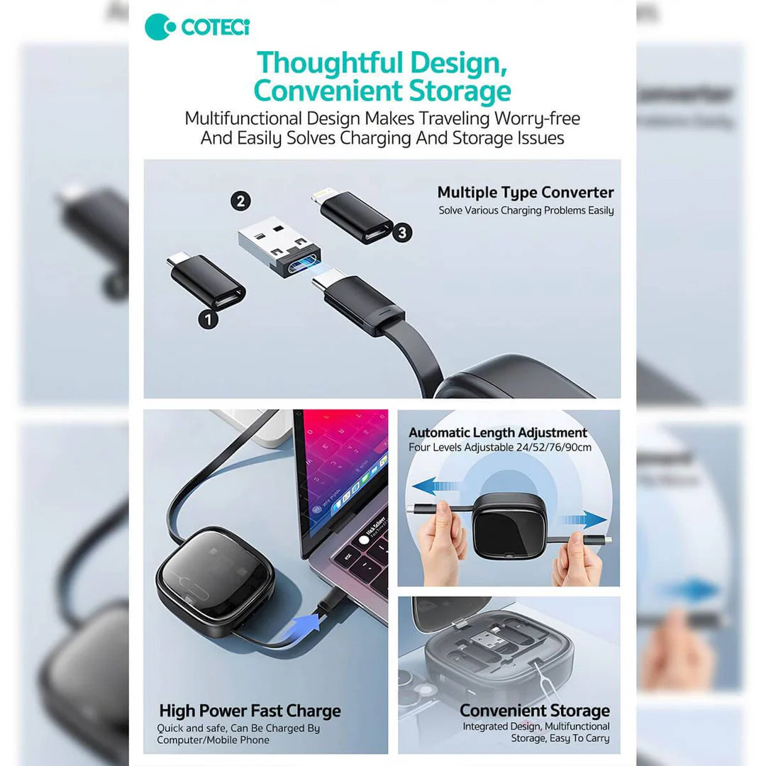 COTECI multifunctional telescopic cord storage box